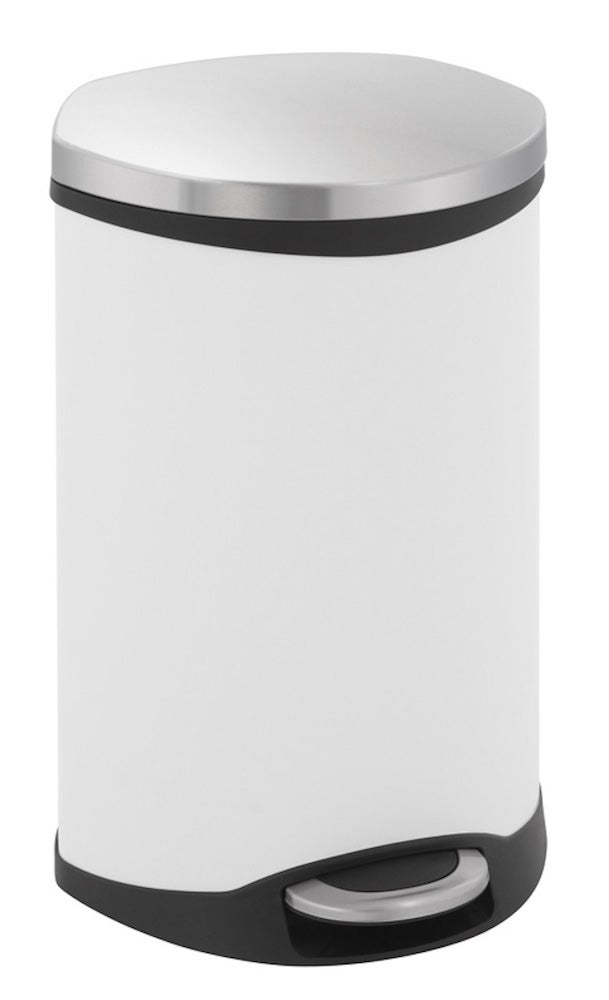 PROREGAL Opvallende schelpvormige pedaalemmer 18 liter HxBxD 52,4 x 29,8 x 33,6 cm Wit
