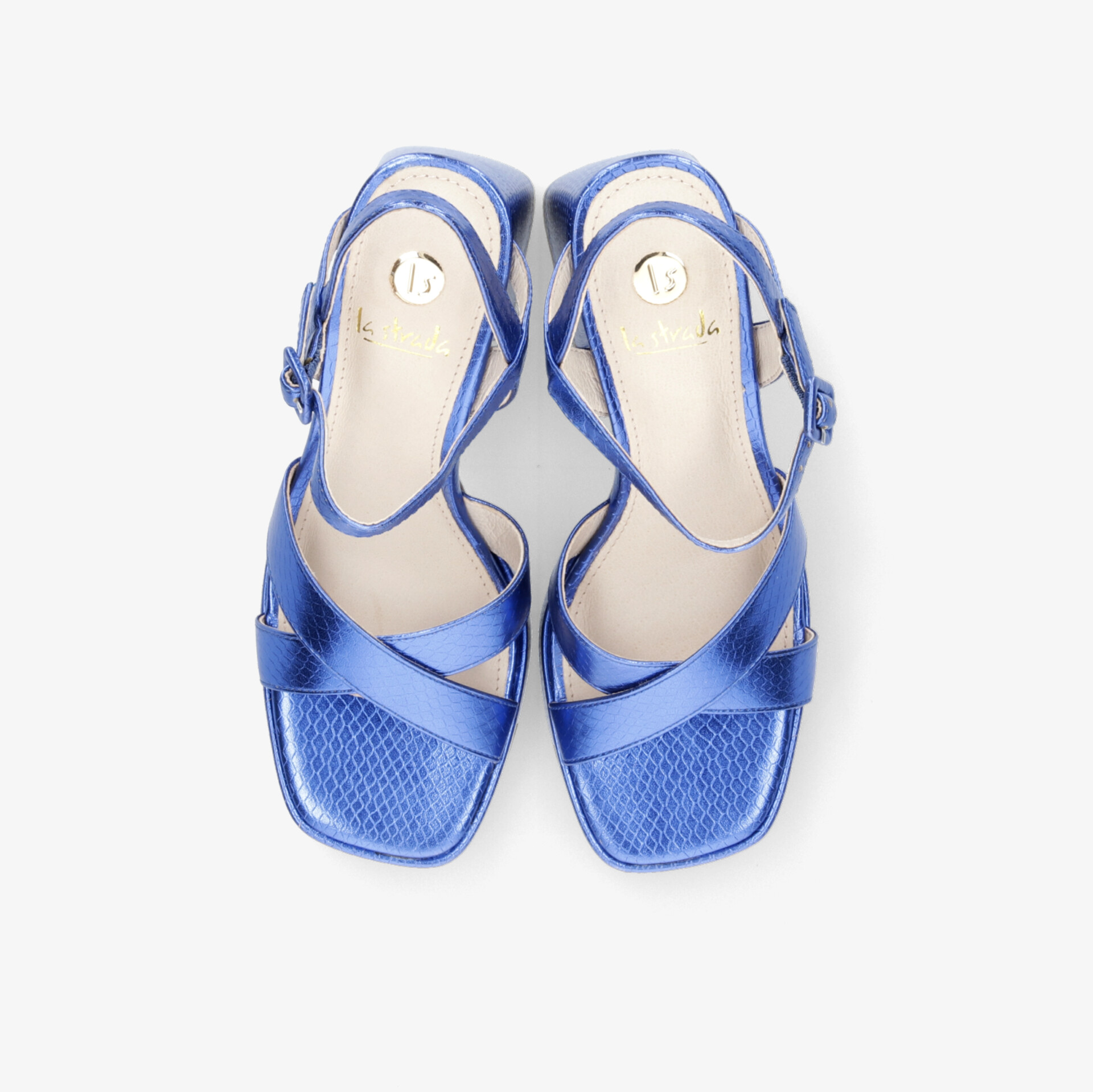 la strada Damen Plateausandalen blau