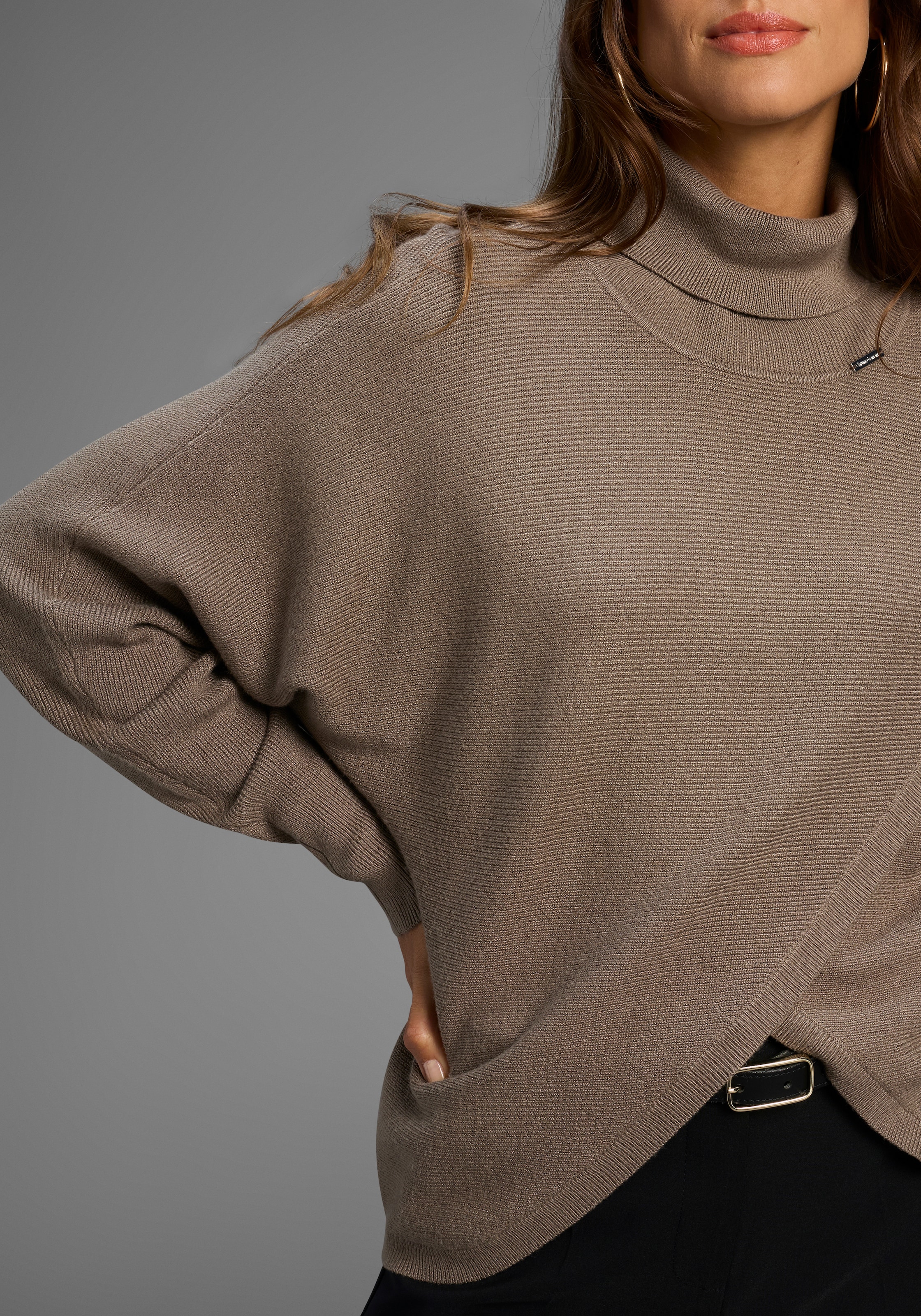 Bruno Banani Rollkragenpullover , mit Wickel-Optik - NEUE KOLLEKTION