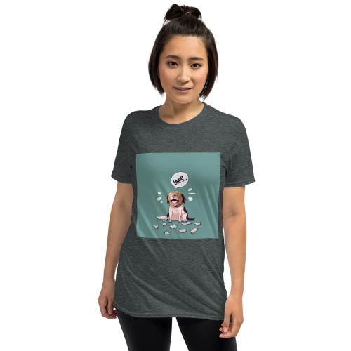 Camiseta feminina Mascochula, personalizada com a foto do seu pet, cinza escuro