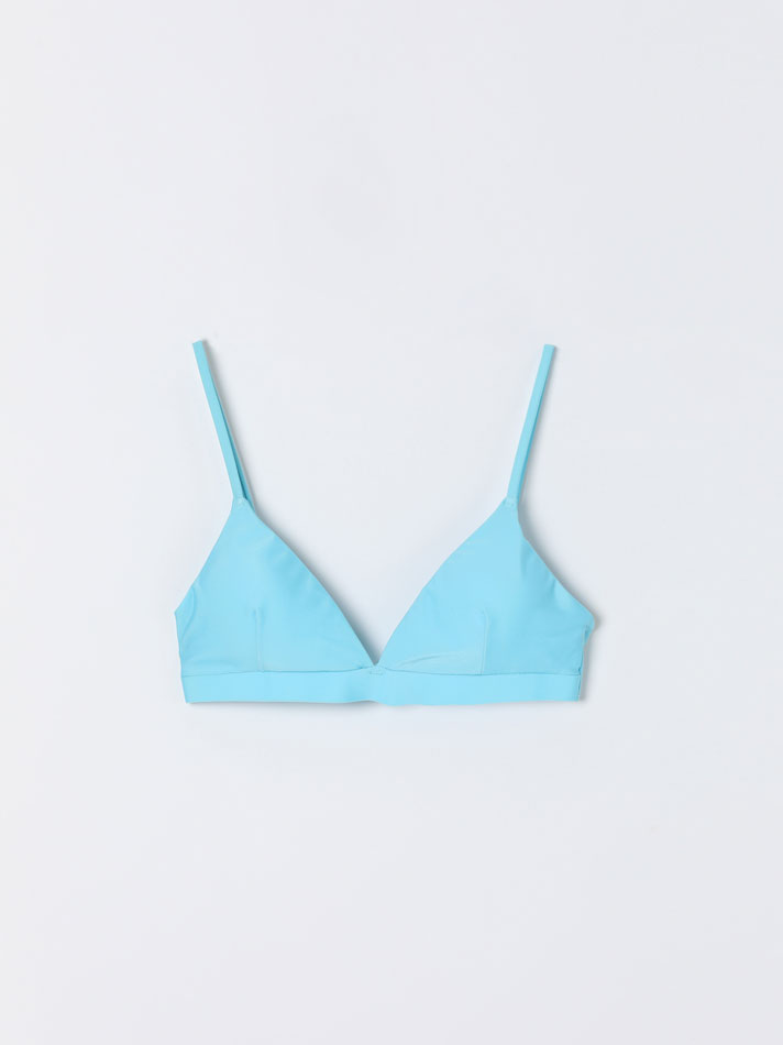 Top de biquíni triangular - Azul
