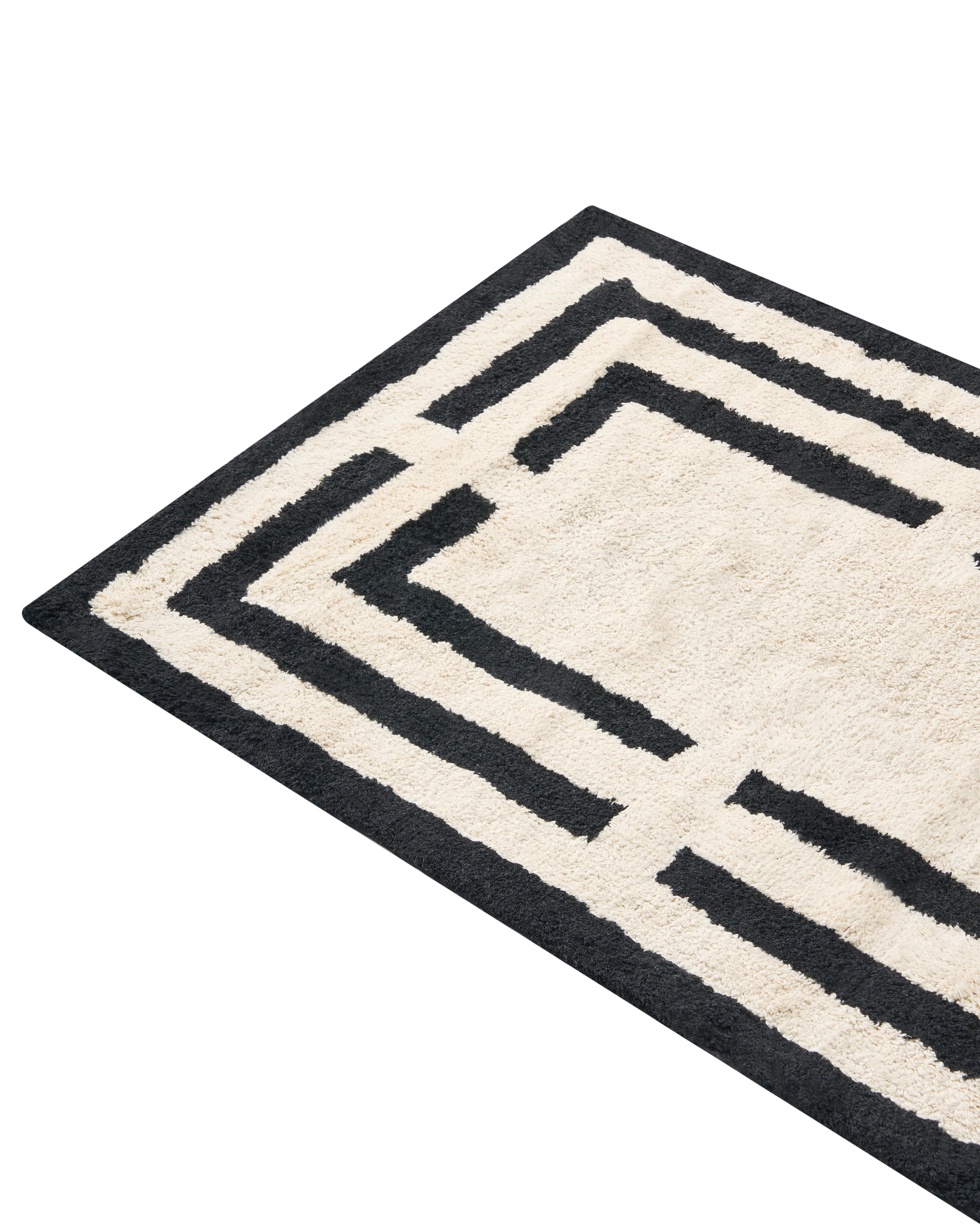 Badmat RISALU Zwart/beige 60 x 90 cm Katoen