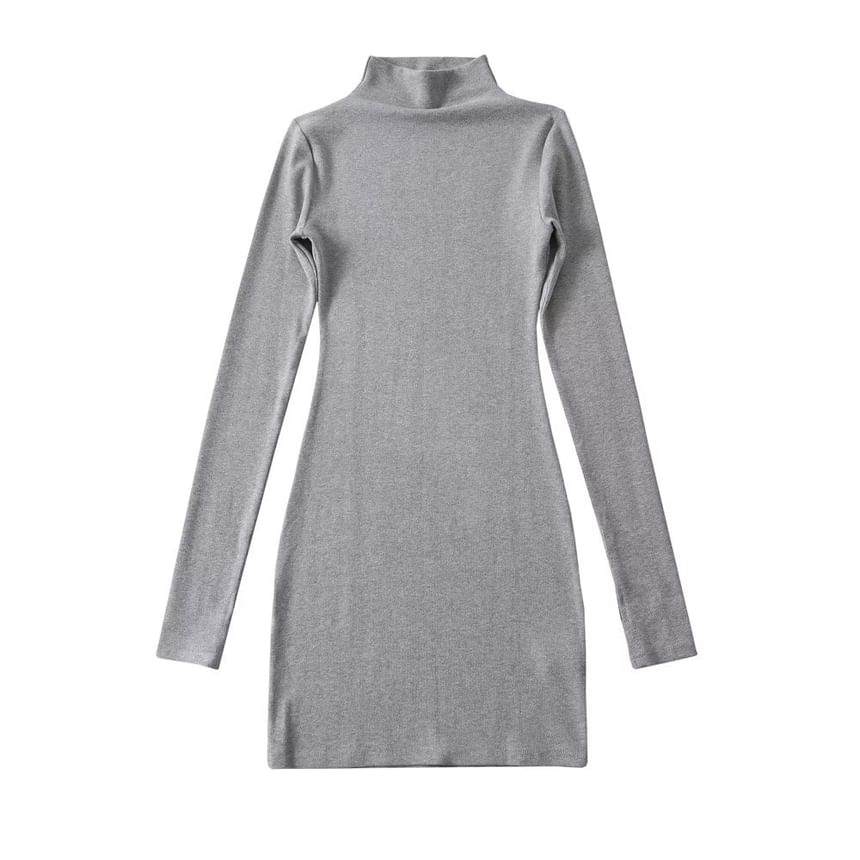 Osion - Mini-jurk met lange mouwen en een geplooide hals