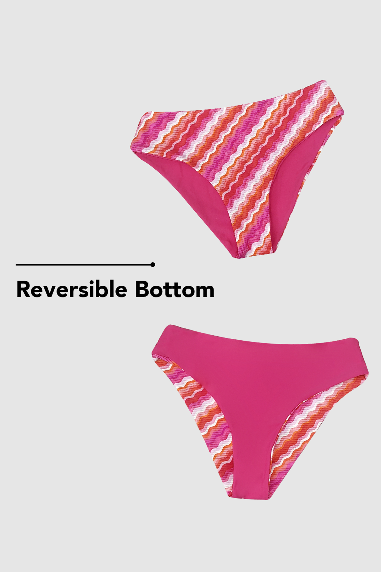 Bas de bikini hipster réversible à rayures