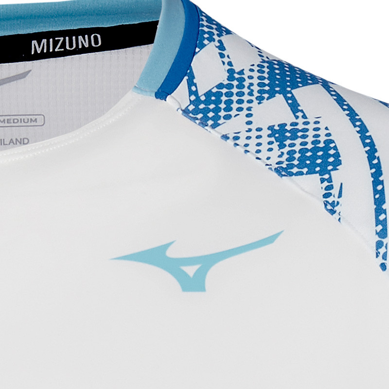 Tee-shirt de tennis Mizuno Mugen Shadow Graphic blanc