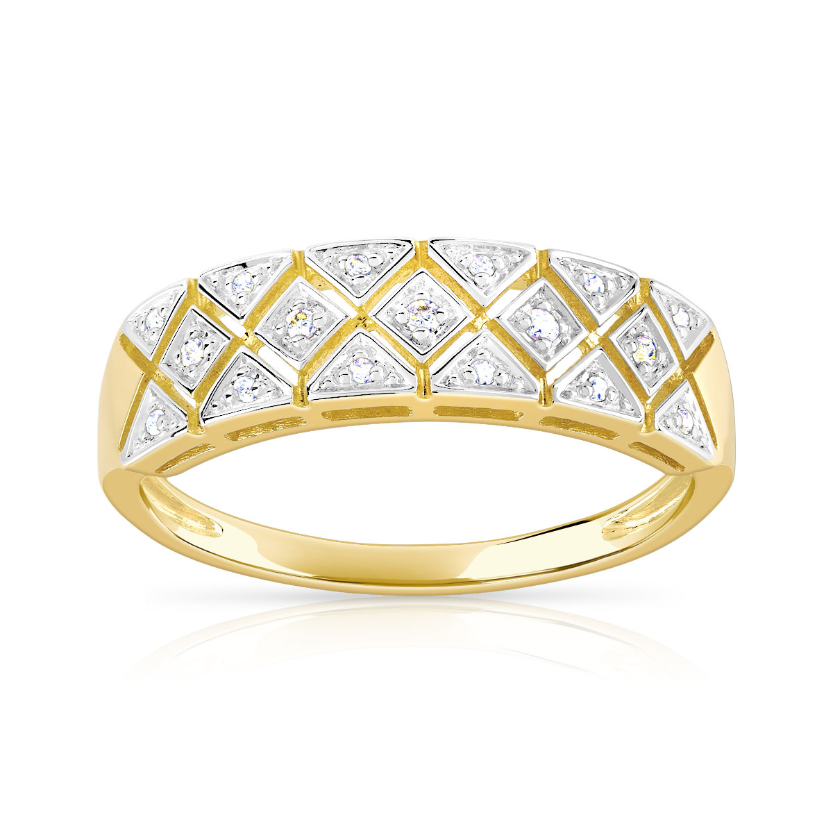Bague or 750 2 tons diamants