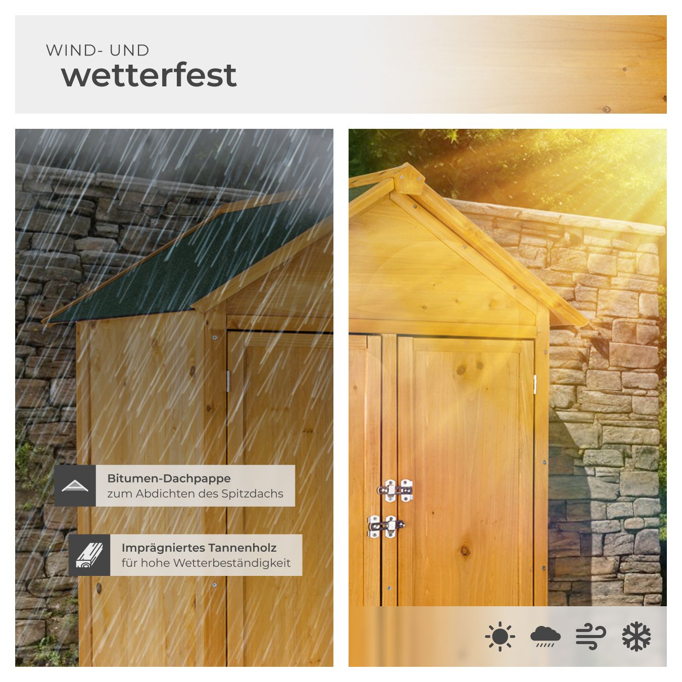 Gartenschrank mit Satteldach Kadi