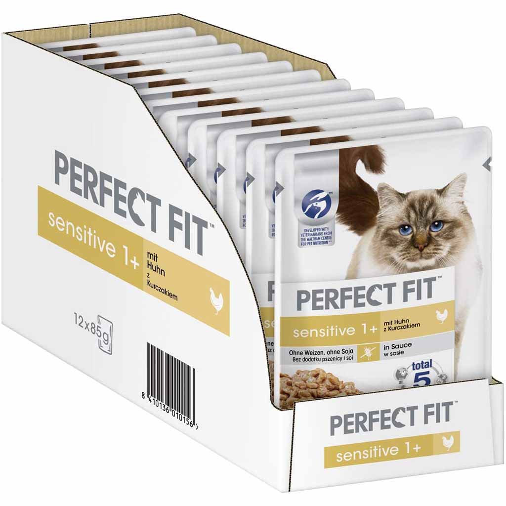 Perfect Fit Sensitive 1+ in Sauce mit Huhn 12x85g=1020g MHD:9.10.26