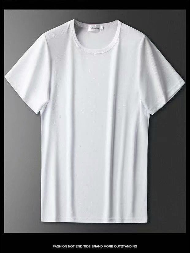 Acrius - T-shirt met korte mouwen en ronde hals, effen