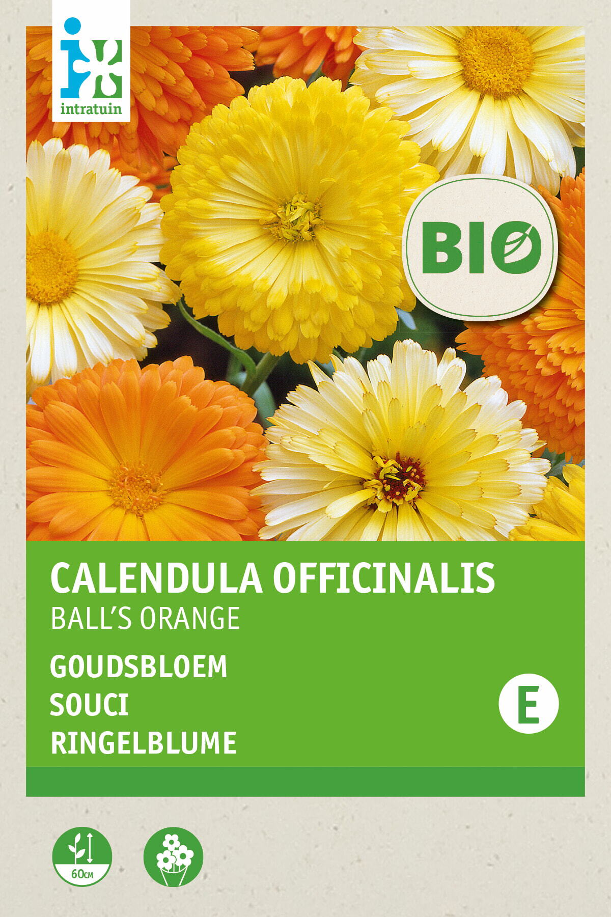 Biologische Intratuin bloemenzaad Goudsbloem (Calendula officinalis 'Ball's Orange')