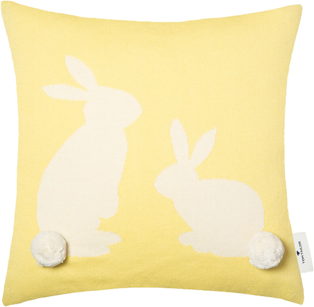 Kissenhülle »Bobble Rabbit« mit Bommelapplikation