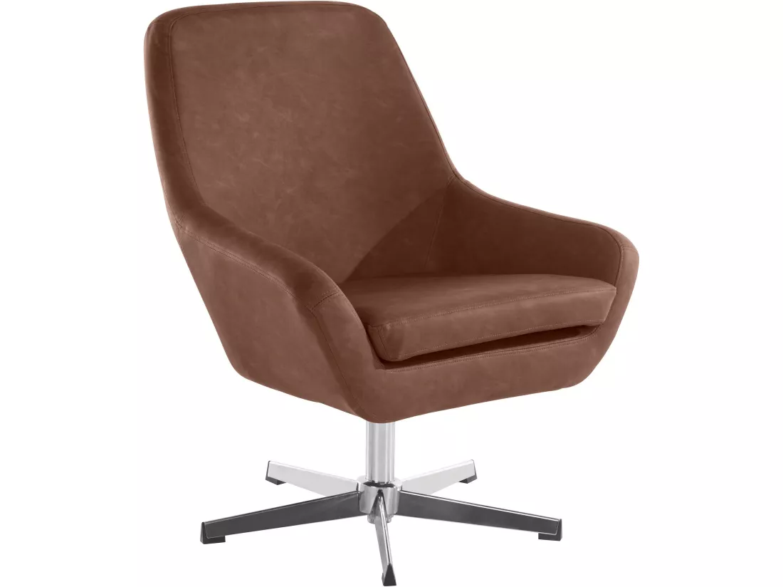 Naomi | Chaise d'appoint en PU brun foncé
