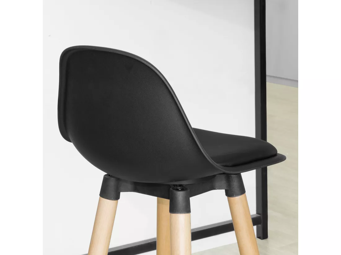 Tabouret de Bar Tabouret Haut Cuisine avec dossier et repose-pieds, FST70-SCH