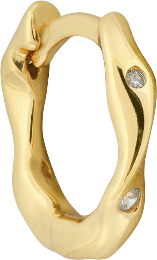 The Earring Shop Twist Huggie Small Gold