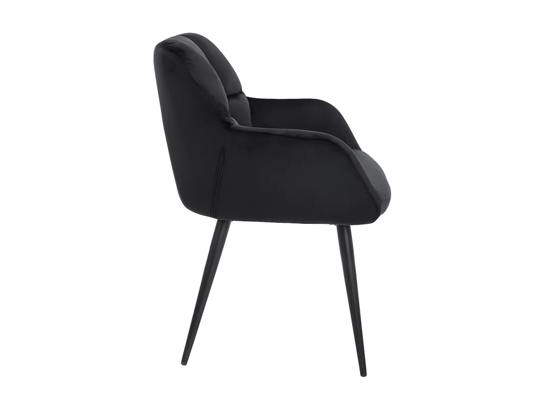 Lot de 2 chaises avec accoudoirs - Velours et métal - Noir - PEGA de Pascal MORABITO