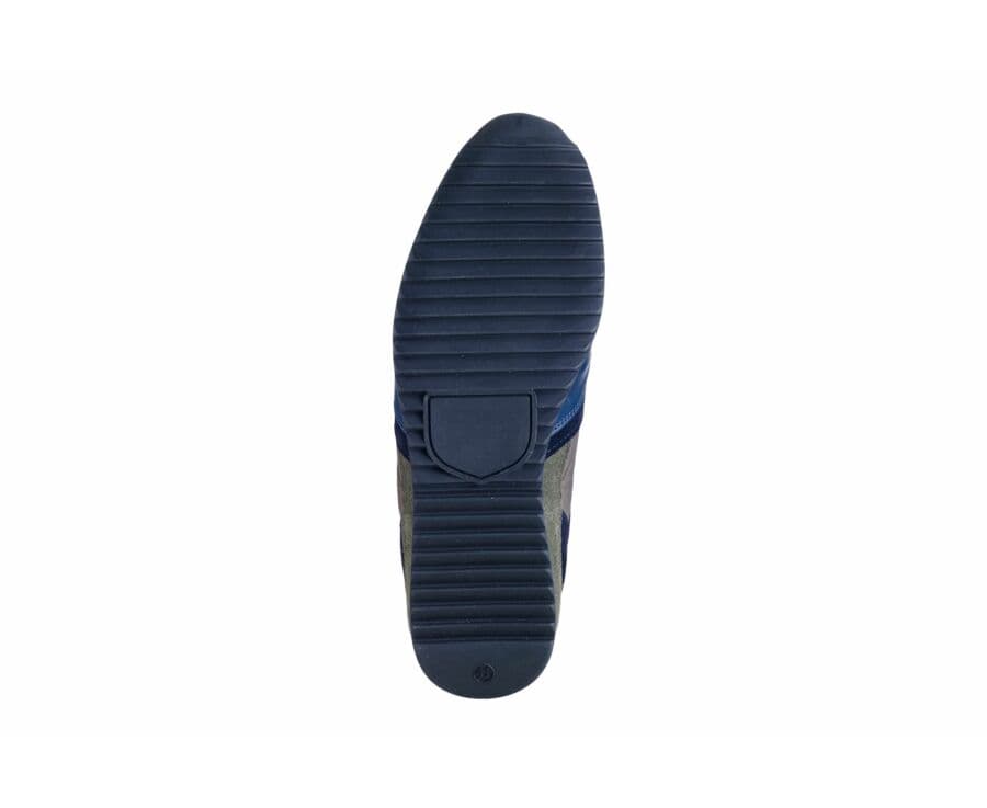 Sneakers homme cuir Navy & Velours Kaki - CORUNNA