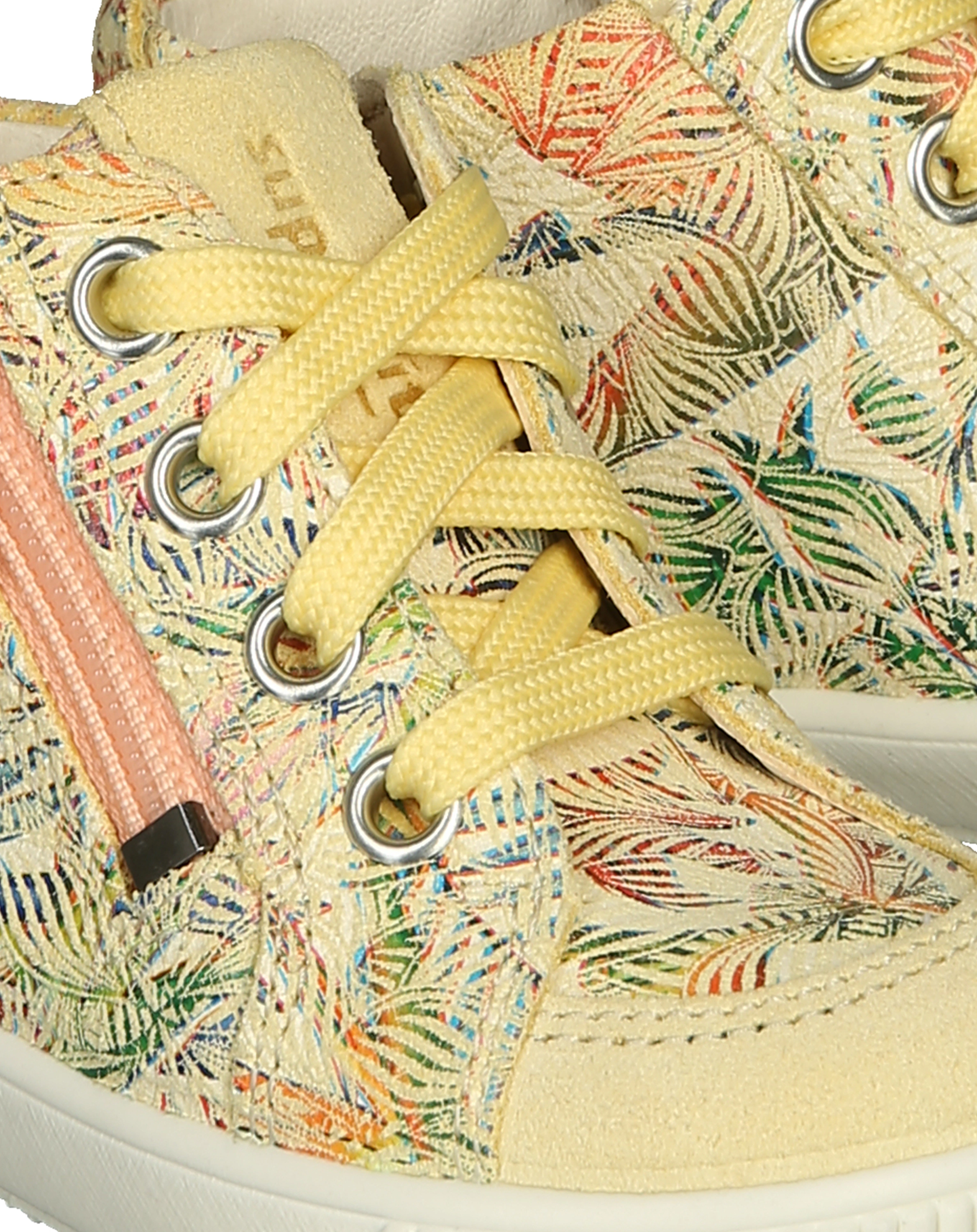 Leder-Schnürschuhe MOPPY - BLÄTTER in gelb