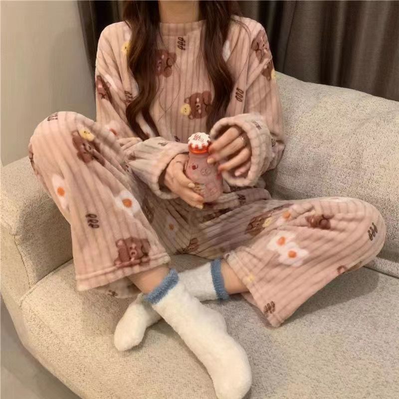 Fabricino - Set: Pyjamatop met lange mouwen en print + broek