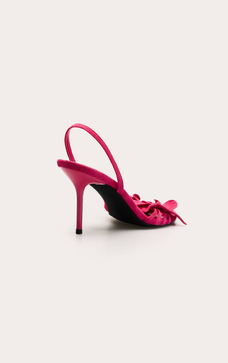 Fruits Rouges Sandales À Talons Aiguilles Fuchsia En Synthétique À Brides Avec Ornement Floral