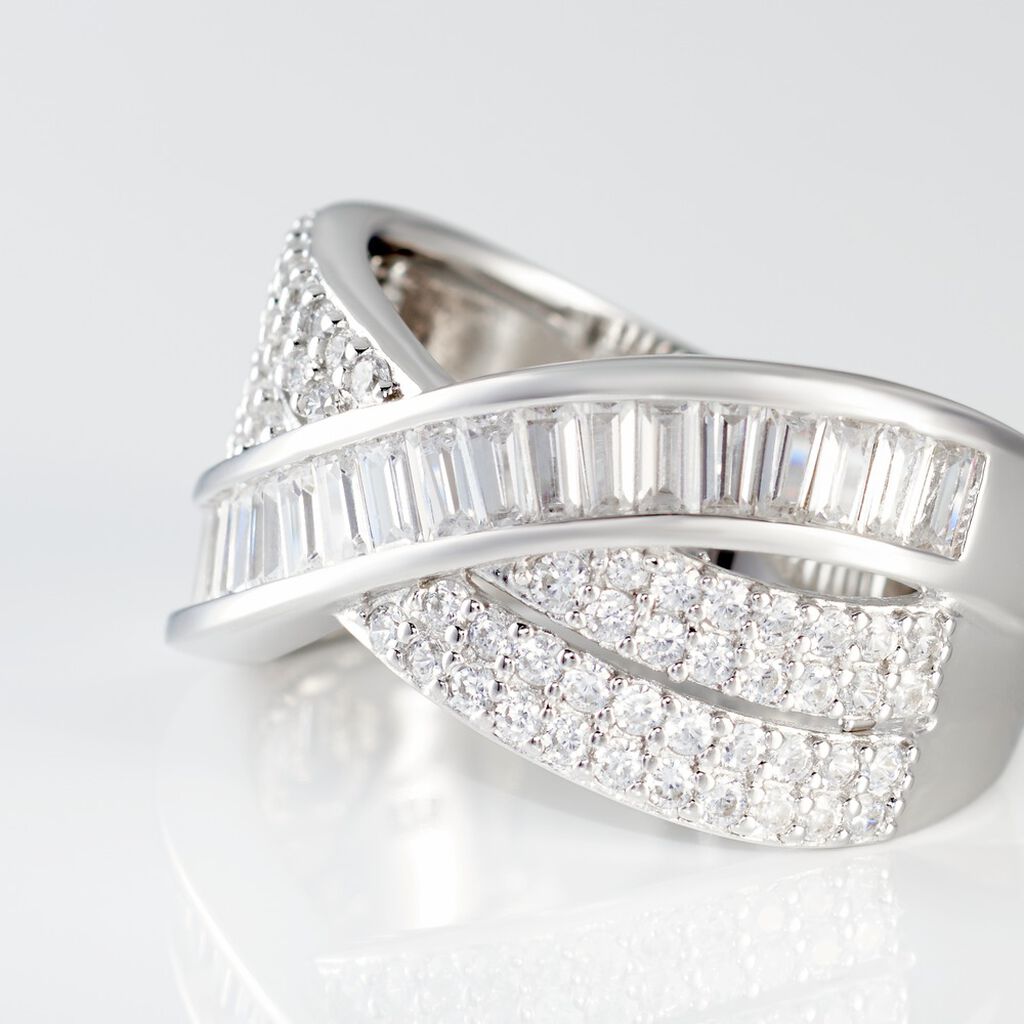 Bague Audon Argent Blanc Oxydes De Zirconium