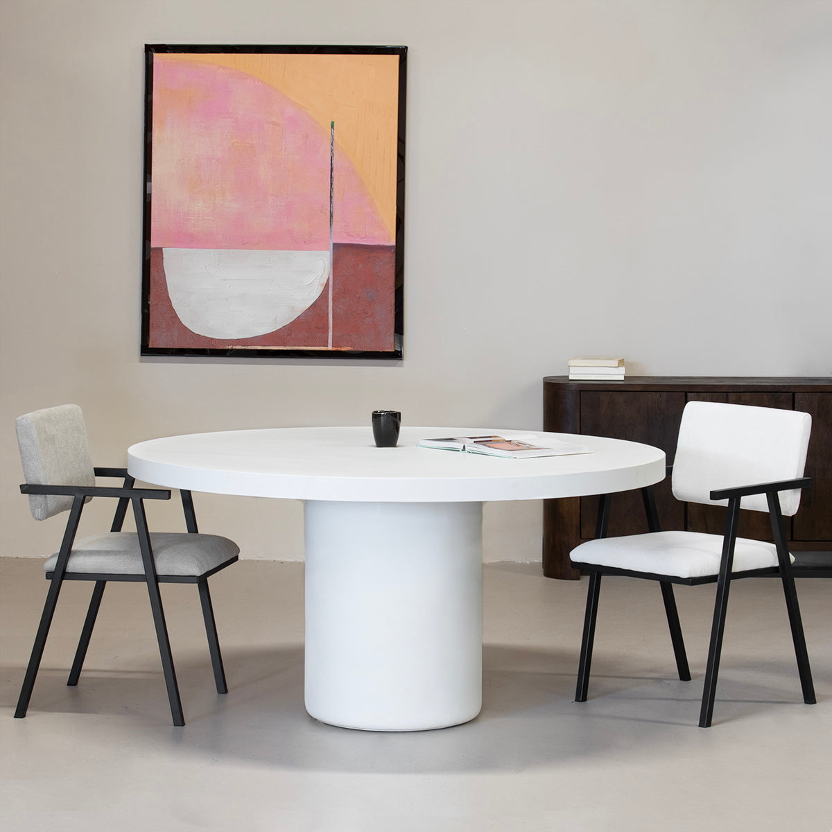 Giga Meubel - Eettafel Rond Wit 150cm - Eco Composiet - Eden