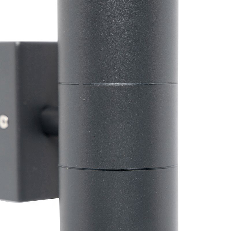 Buitenwandlamp donkergrijs 2-lichts IP44 - Duo
