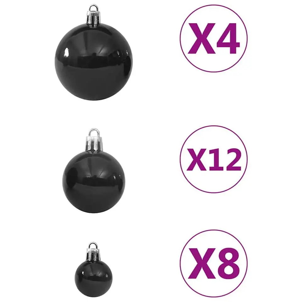 vidaXL - Kerstbal - Zwart - Kunststof
