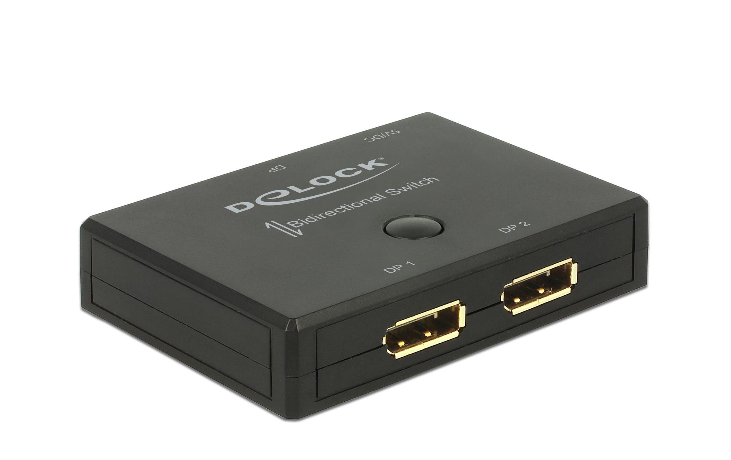 Switchbox Displayport 2in/1Out, 2Out/1In, 4K/60HzBidirektionaler DisplayPort-Umschalter
