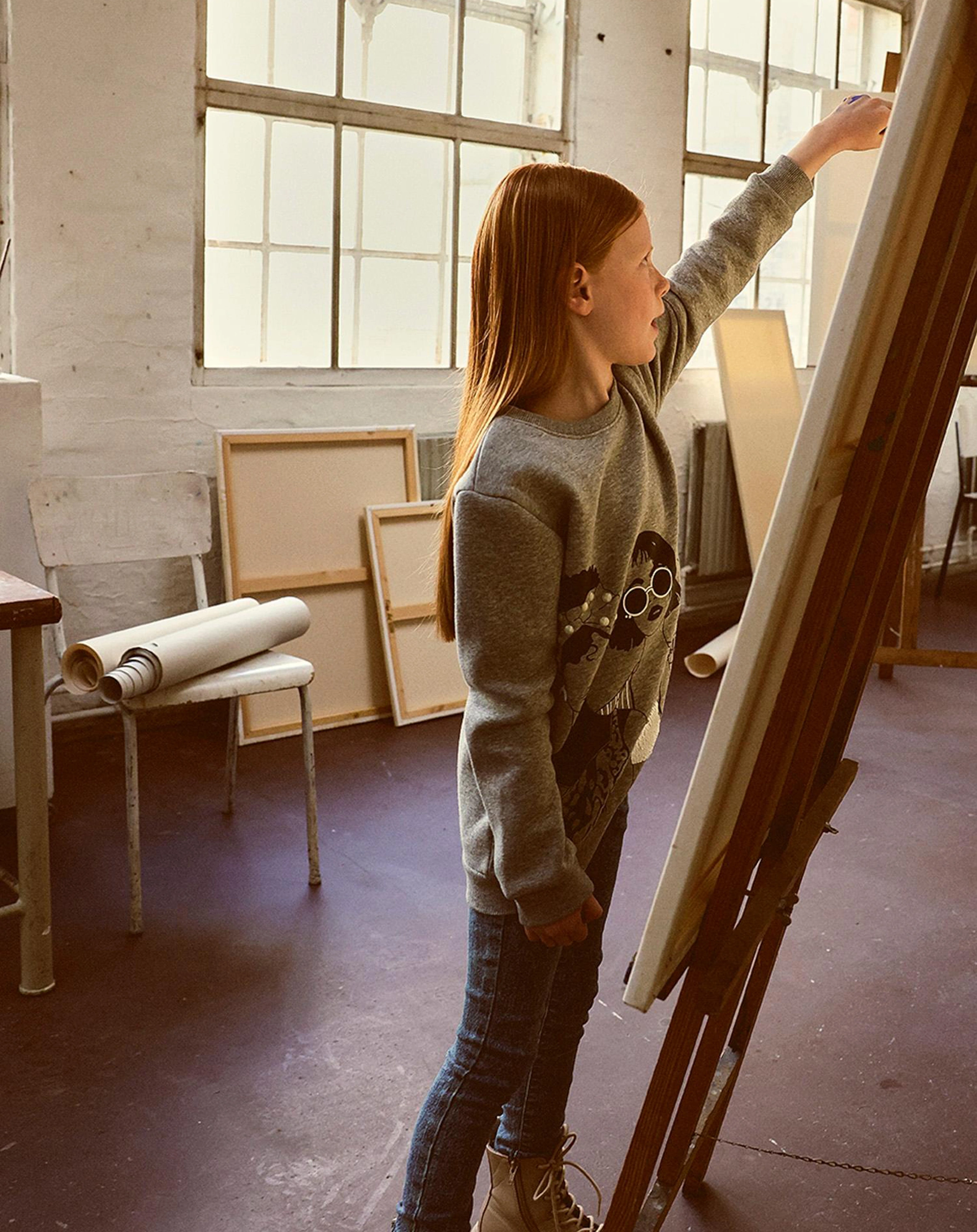 Sweatshirt NKFNAGIRL in grey melange