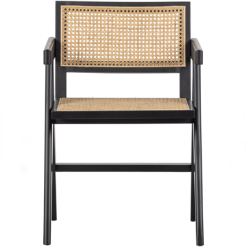 WOOOD eetkamerstoel Gunn rattan grenenhout met armleuning
