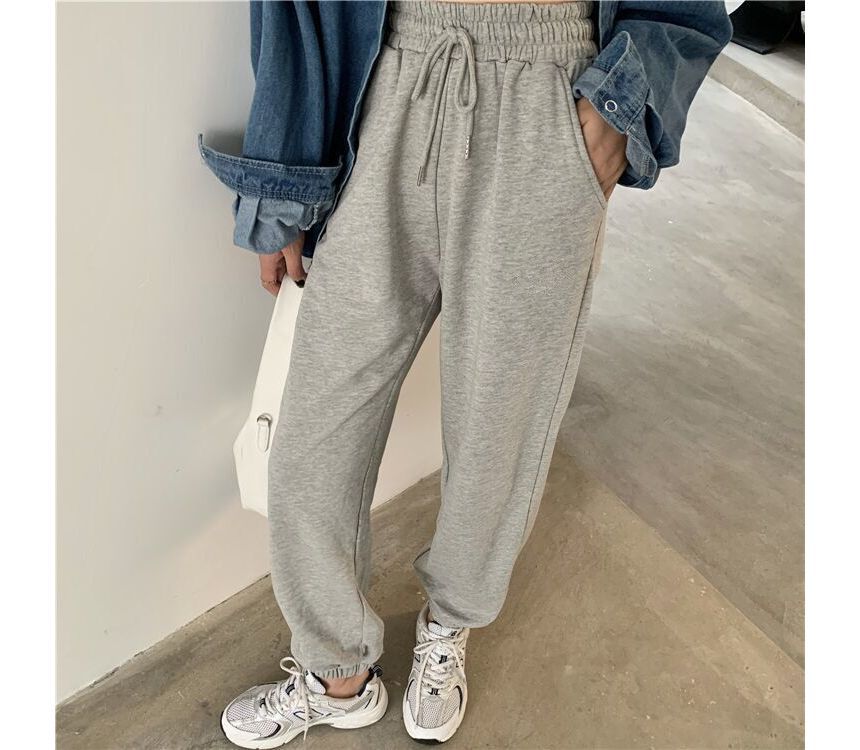 Cearyan - Hoge taille effen harem joggingbroek