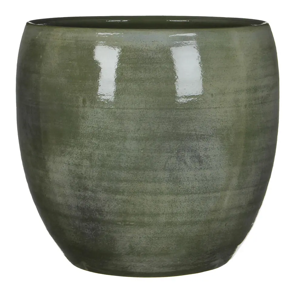 Mica Decorations Plantenpot - groen - keramiek - 33 x 31 cm