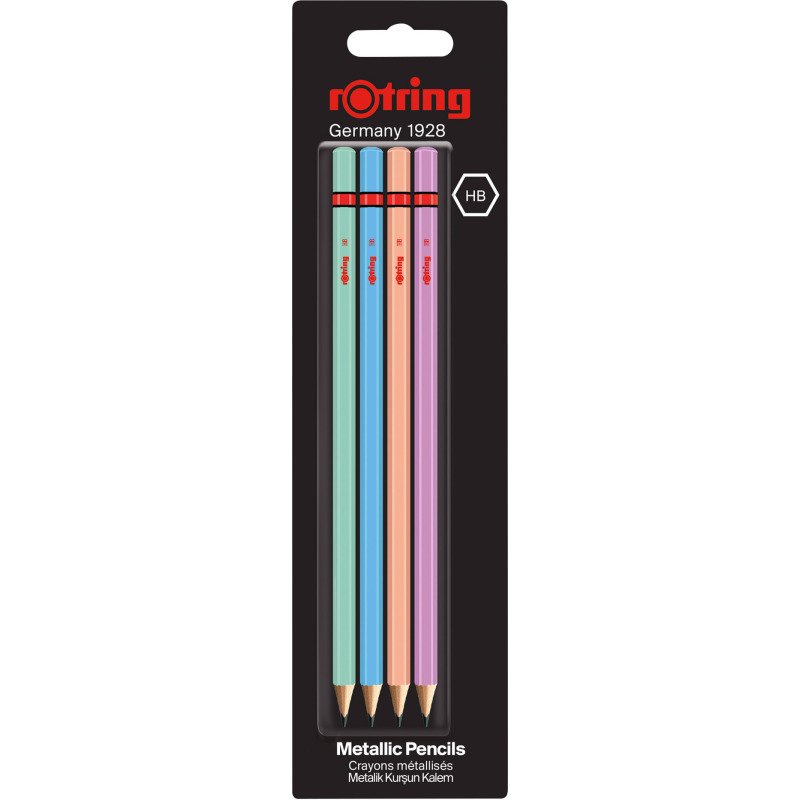 Crayons à papier métallisés Rotring HB - Set de 4