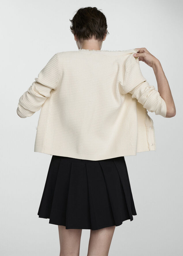 MANGO Button knit cardigan Light beige