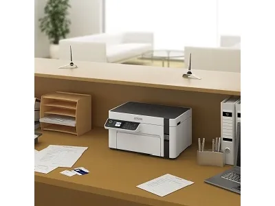 Epson EcoTank ET-M2120 - Multifunktionsprinter - S/H - blækprinter - A4/Legal (medie) - op til 15 spm (udskriver) - 150 ark - USB, Wi-Fi - hvid