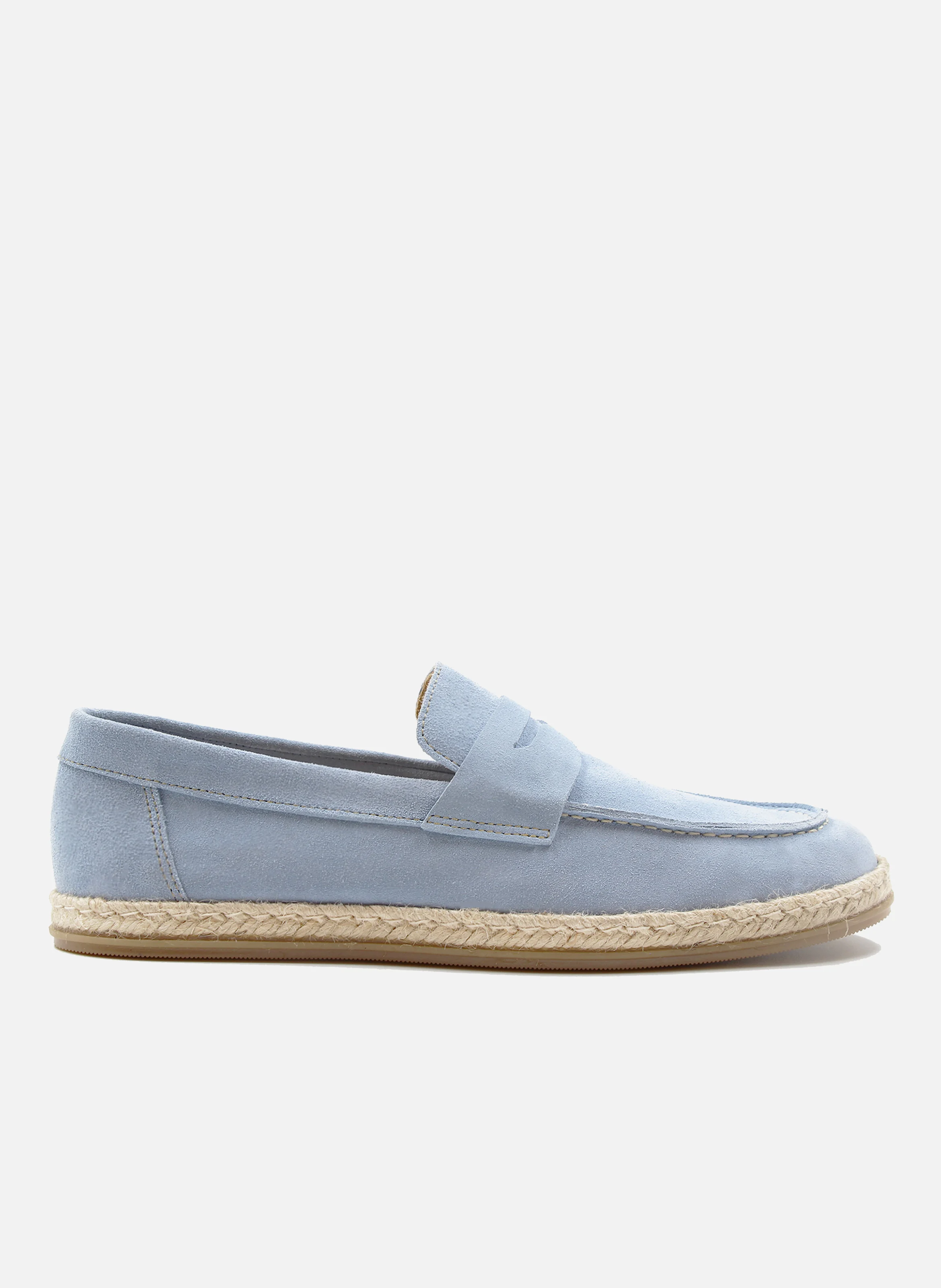Mocassins espadrille cuir daim | Bleu
