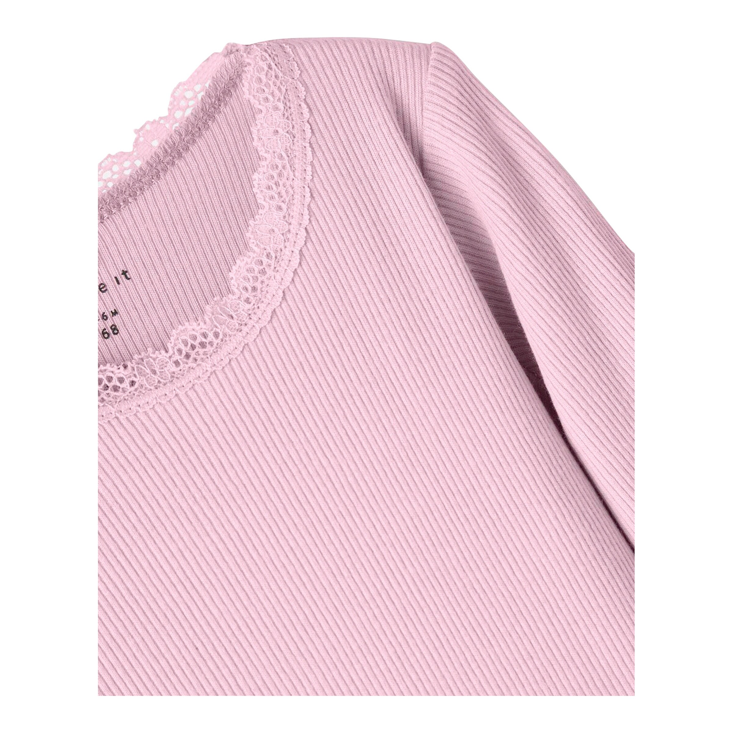 NAME IT Body langarm Spitze Rippqualität rosa