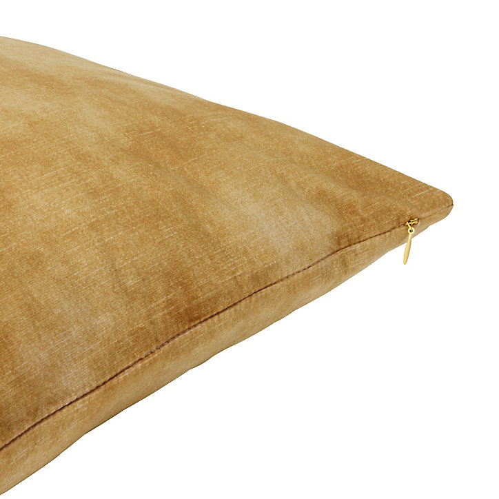 Coussin Zircon GoodHome vieux jaune moutarde L.45 x l.45 cm