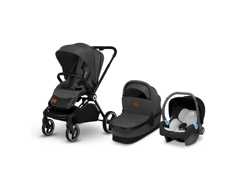 Lionelo 3 In 1 Strollers - Lo-Mika 3 In 1 Grey Graphite