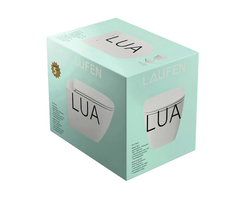 LAUFEN wandclosetset LUA, randloos, glanzend wit met toiletzitting H8660800000001
