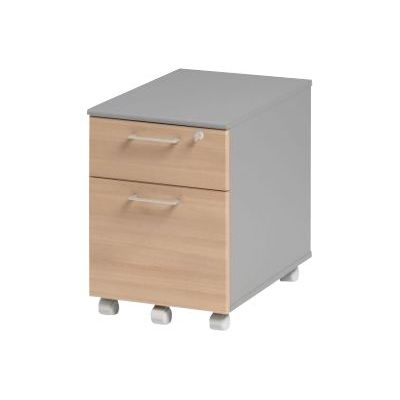 Caisson mobile JAZZ+ - Profondeur 60 cm - 2 tiroirs - Hêtre ambré