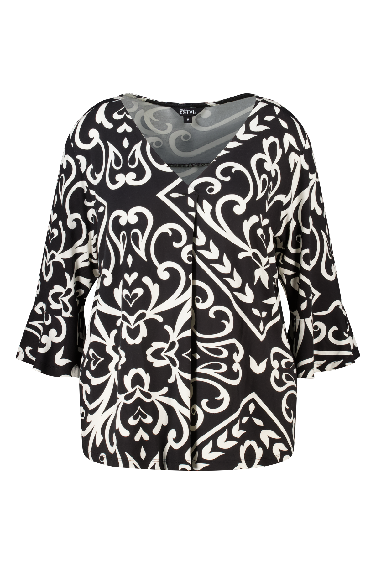 Top met paisleyprint Multi zwart-wit