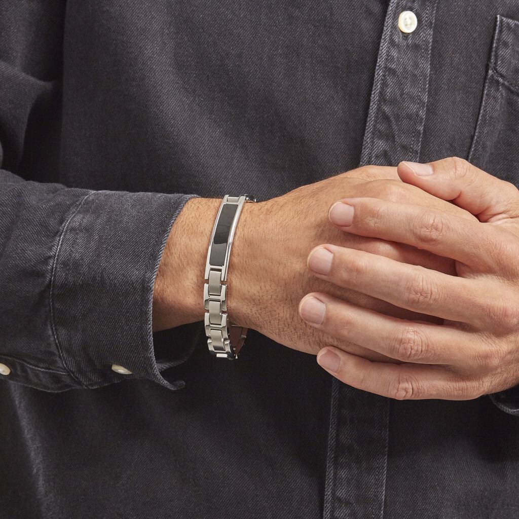 Bracelet Identité Acier Blanc Arvernus