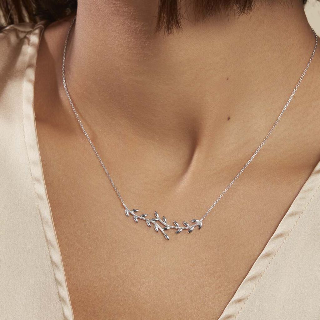 Collier Folia Argent Blanc