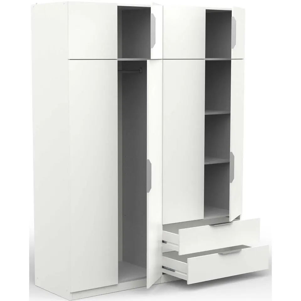 Kledingkast Spectre 157cm 8 deuren & 2 lades - mat wit