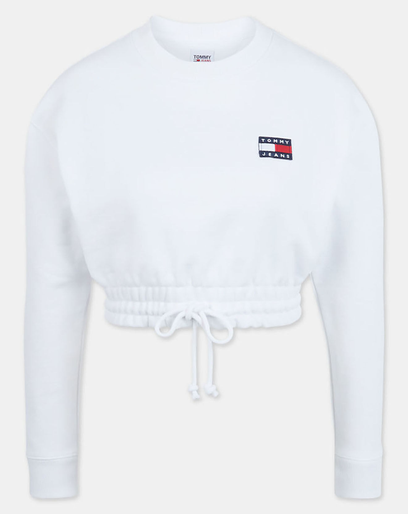 Tommy Jeans Sweat super cropped badge crew blanc