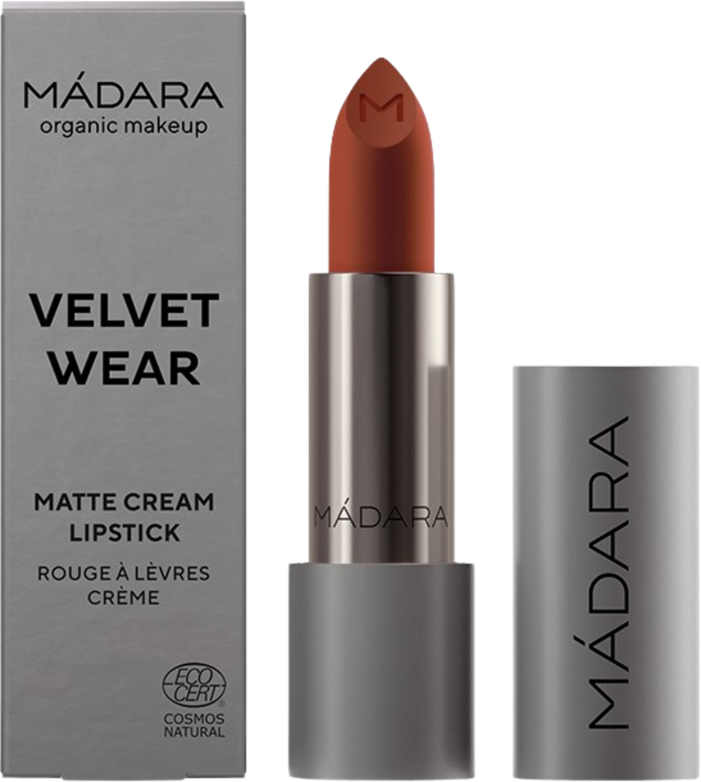 MÁDARA Organic Skincare  Velvet Wear Matte Cream Lipstick, 33 Magma (3,80 g)