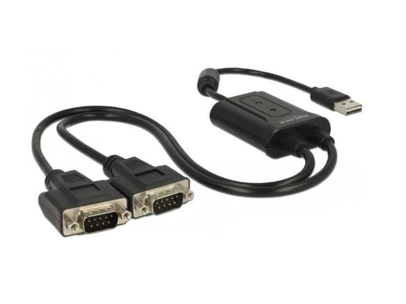 Delock Serial-Adapter 63950 EASY-USB 2.0 Typ-A USB-A-auf-2x-Serial-Adapterkabel