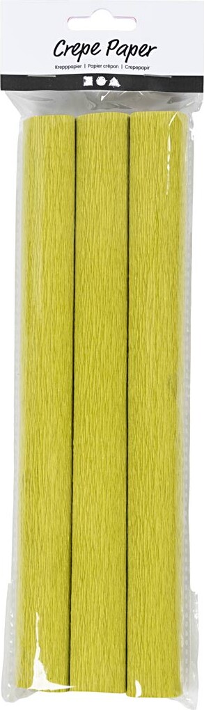 Crepepapir - 25X60 CM - Stræk/Crepe 180% - 105 G - Lys Grøn - 3 Ark