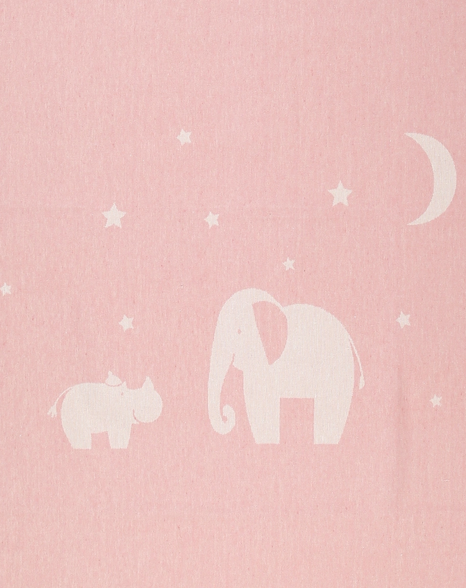 Kinder-Baumwolldecke ELEFANT (100x140) in rosa